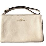Coach Corner Zip Leather Wallet Wristlet Ivory Photo 7