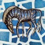 Vintage Gold Tone Zebra Pin Brooch Gold Photo 0