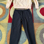 FILA  Orange Crewneck Sweatshirt Black Jogger Sweatpants Set Women’s Size Small Photo 0