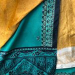 Boho Silk Reversible Wrap Skirt Dress S/M Green Size M Photo 2