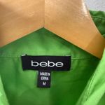 Bebe  Y2K Fitted Button Down Pleated Jewel Button Down Blouse Green Medium Photo 3