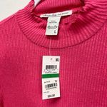 American Rag Cie women's Large long sleeve mock neck Raspberry Sorbet Ribbed Top Photo 2