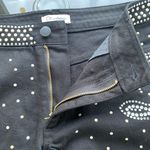 Olsenboye Demin Bedazzled Frayed Hem Shorts in Black -Size 1, Jewels, Dots Studs Photo 9