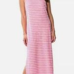 Sail To Sable  Pink Stripe Maxi Tank Dress Womens Size M Photo 0