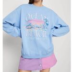 Hollister Trend Crew Sweatshirt Ocean Beach Blue Sunset Size Small Oversized Fit Photo 0