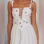 Mika & Gala NEW  Lilywhyt Cherry Print Corset Maxi Dress White Large L NWT Photo 2