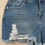 BP High Waist Destroyed Cotton Denim Shorts Medium Wash NWT Size 30 Photo 3