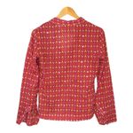 Tory Burch  Top Geometric Print Pink Orange Stephanie Sequin Sparkle Women Size 2 Photo 4