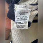 Loft  Large Chunky Cotton Cowl Neck Pull Over Nautical Stripe Sweater Preppy‎ Photo 4