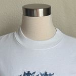 Vintage Embroidered Bird Floral White Sweatshirt large White Photo 5