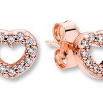 Pandora Rose Gold Heart Earrings Photo 0