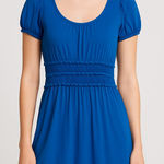 Max edition  Blue Short Sleeve Smocked Dress Photo 0