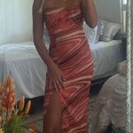 Marble Orange Dress Photo 2