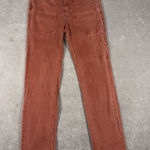 Anthropologie  Orange Rust Carpenter Pant 26 striped pattern Photo 0