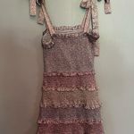 Storia Layered Bow Tie Bodycon Mini Ruffle Floral Dress Size S Photo 2