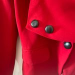 Marie Claire Fiala Marie Clair Fiala | Vintage Red Button Front Blazer with Leather Collar (2)B141 Photo 6