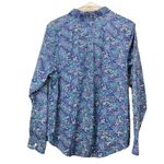 LL Bean Blue Floral Wrinkle Free Pinpoint Oxford Long Sleeve Shirt LARGE PETITE Size undefined Photo 5