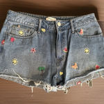 Forever 21 FOREVER 21 Blue Jean Shorts 28 Distressed Fruit Summer Vacation Fruitcore Photo 0