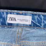 ZARA High Waisted Straight Leg Classic Blue Denim Jeans Size 10 Light Wash Photo 5