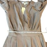 Monteau Los Angeles Wide Leg Jumpsuit V Neck 3/4 Sleeve Casual Modern NWT Tan Photo 5