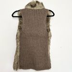 Fenn Wright Manson  Taupe Cable Knit Faux Fur Vest Wool Alpaca blend size small Photo 2