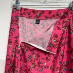 SheIn  Hot Pink Holiday Ditsy Floral Print Ruffle Trim Asymmetrical Skirt Sz 4 Photo 4