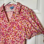 CeCe  Puff Sleeve Polo Knit Floral Dress XL Photo 2