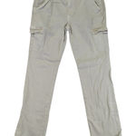 Paige  Women's Size 27 Beige Cargo Pants Straight Leg Cotton Blend Utility Photo 0