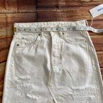 Denim Women White  Distressed Cutoff Front Slit Mini Skirt Size 2 Photo 4