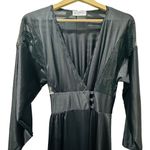 Lily Of France  Rosa Puleo-Szüle Vintage Black Lace Wrap Nightgown Chemise Slip D Photo 2