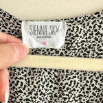 Sienna Sky  Dalmatian Print Black and White Button Down Peplum Blouse, Size Med Photo 6