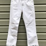 ZARA White Fringe Jeans Photo 0