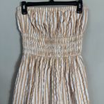 Topshop Textured Bandeau Beach Maxi Dress in Brown Stripe Women's 0-2 Seersucker Photo 8