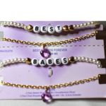 Source Unknown NIP Tear & Share 2 BFF Beaded Bracelets & 2 Pink Heart Charm Gift Bracelets Photo 1