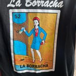 Mexican bingo loteria la borracha drunk lady novelty short sleeve tee Black Photo 7
