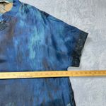 Buykud XL Blue Floral Print Chinese Retro Dress 100% Viscose Mandarin Collar Photo 6