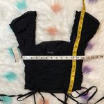 Salty Black Cap Sleeve Cinched Crop Top Woman’s Size Large Photo 5
