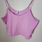 BP  Crop Top Tank Pink Purple Casual Solid Summer Vacation Photo 2