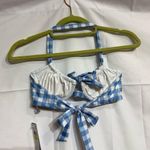 Isabella Rose Chambray Chateau Checkered Halter Swim Top Sz S NWT Blue Photo 7
