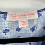 Oscar de la Renta  Pink Label Blue Polka Dot Batik Print Caftan Coverup Robe Photo 4