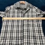 A'Nue Ligne Black‎ White Silk Gingham Layered Double Collared Shirt Size M Black Size M Photo 13