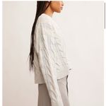 Free People  Washed Cable V Neck / Pale Blue Photo 4