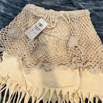 Kathmandu Imports Beige Crochet Fringe Mini Skirt One size fits S-L By Kathmandu  Photo 1