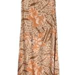 Vintage Floral Animal Print Maxi Dress Sleeveless Sz M/L Neutral Boho Western Tan Size M Photo 0