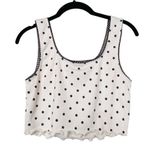 Topshop Women's Black Polka Dots White Cropped Tank Top Size 2 NWT Photo 4
