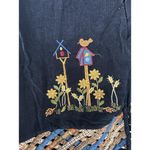 Vintage VJ Woman Vest Women 2X Navy Blue Embroidery Corduroy Vest Academia Retro Size XXL Photo 2