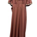 Vintage Prairie Empire Waist Ruffled Puff Short Sleeve Tie Waist Maxi Dress 7 Pink Size undefined Photo 5