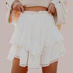 NWT Boho Ruffle High Waist Tiered Crochet Skort Photo 1