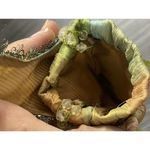 VINTAGE Handmade SILK Small POUCH purse CASE phone GLASSES flowers BEADS OOAK 5" Photo 3