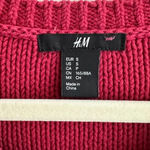 H&M Cable Knit Long Sleeve Sweater, Classic Woven Sweater, Pink/Red, Size Small Photo 6